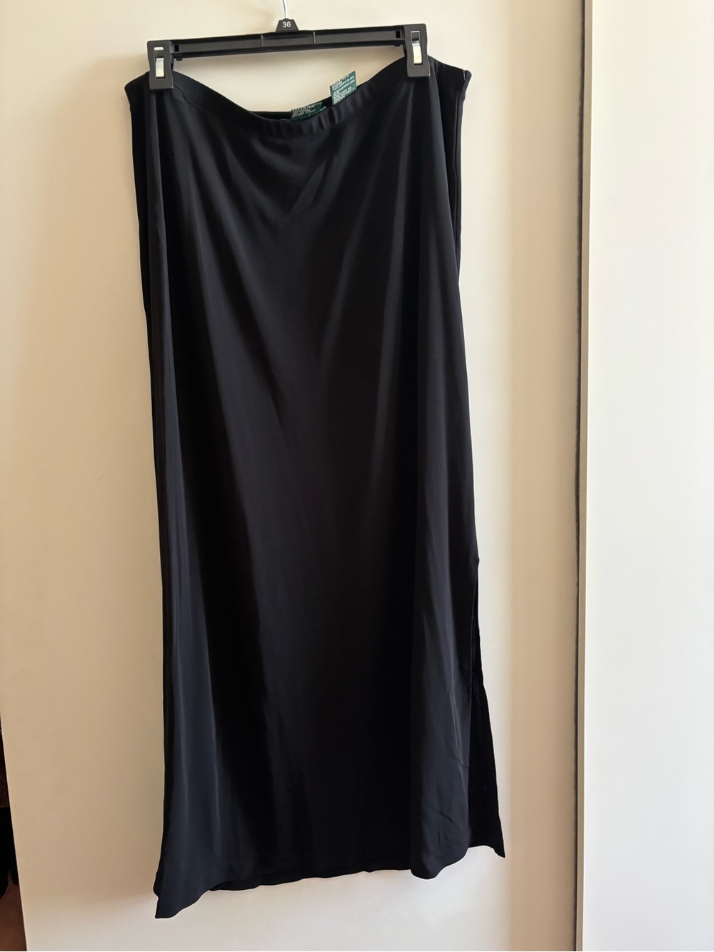 Ralph Laura. Black Maxi Slip Skirt
